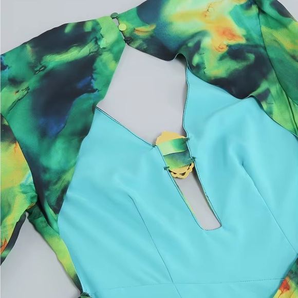 Incredible open back multi color chiffon maxi dress - Picture 8 of 11